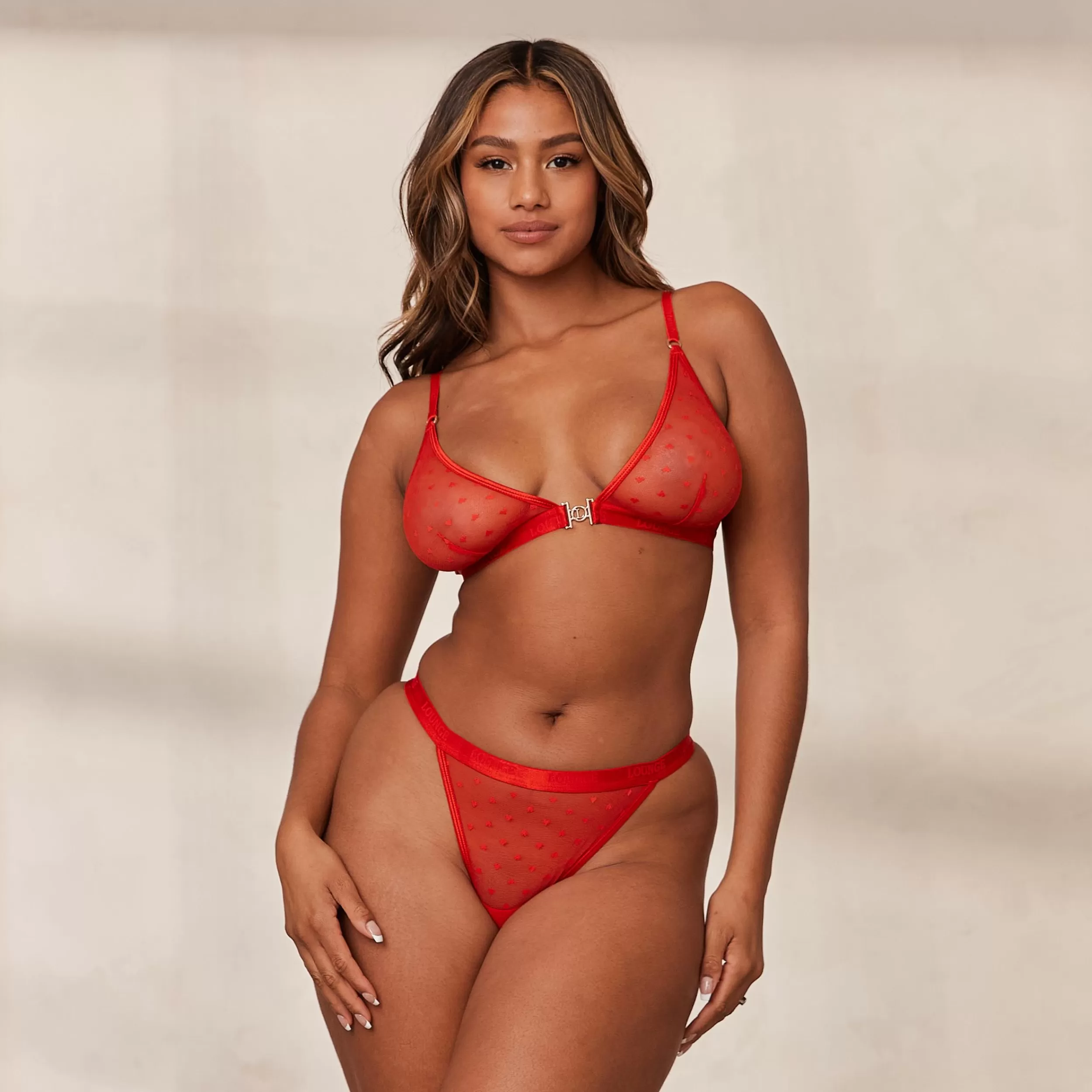 Kvinde Lounge Underwear Bralettes | Love Heart Mesh Triangle Bh