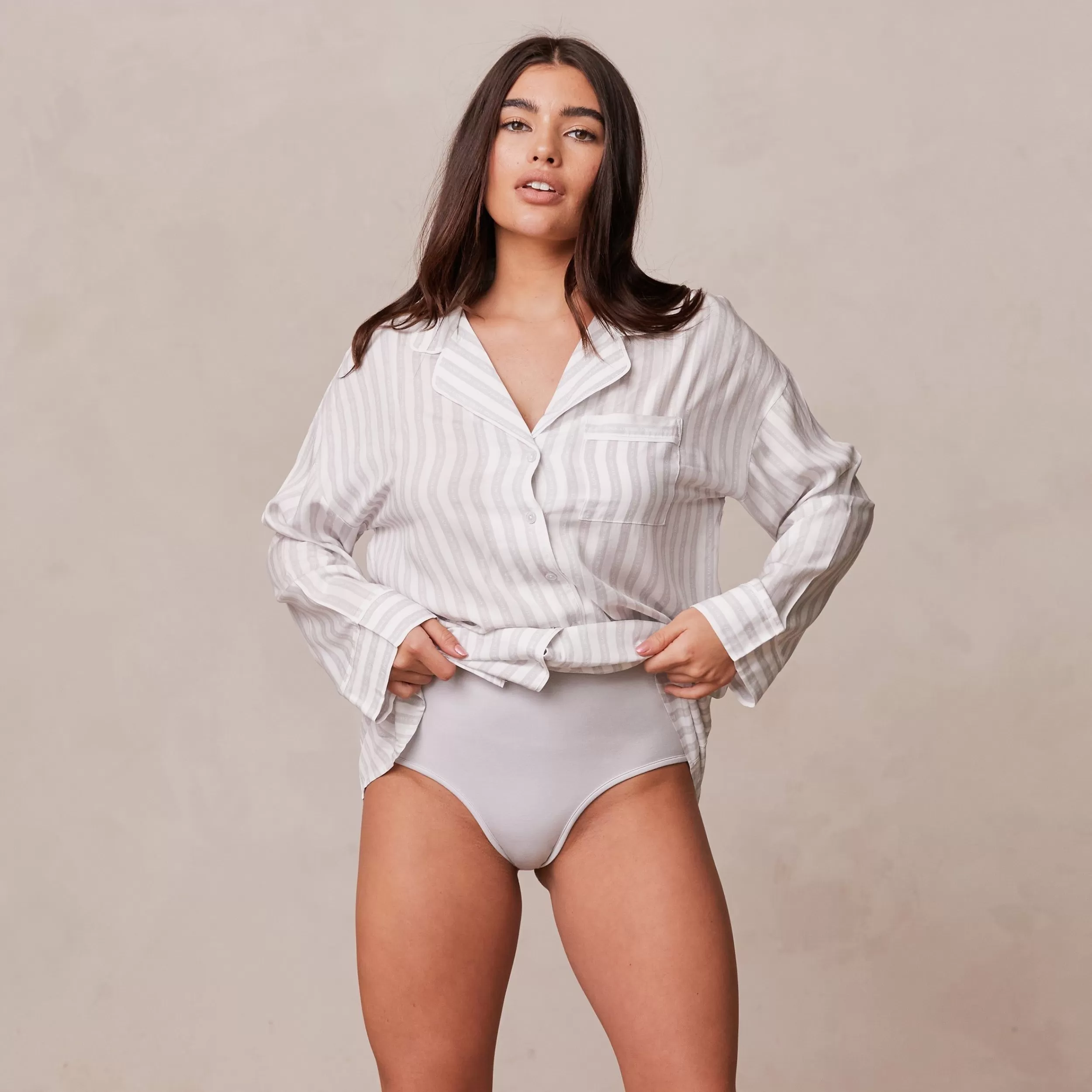 Kvinde Lounge Underwear Nattøj | Pinstripe Oversized Pyjama Shirt