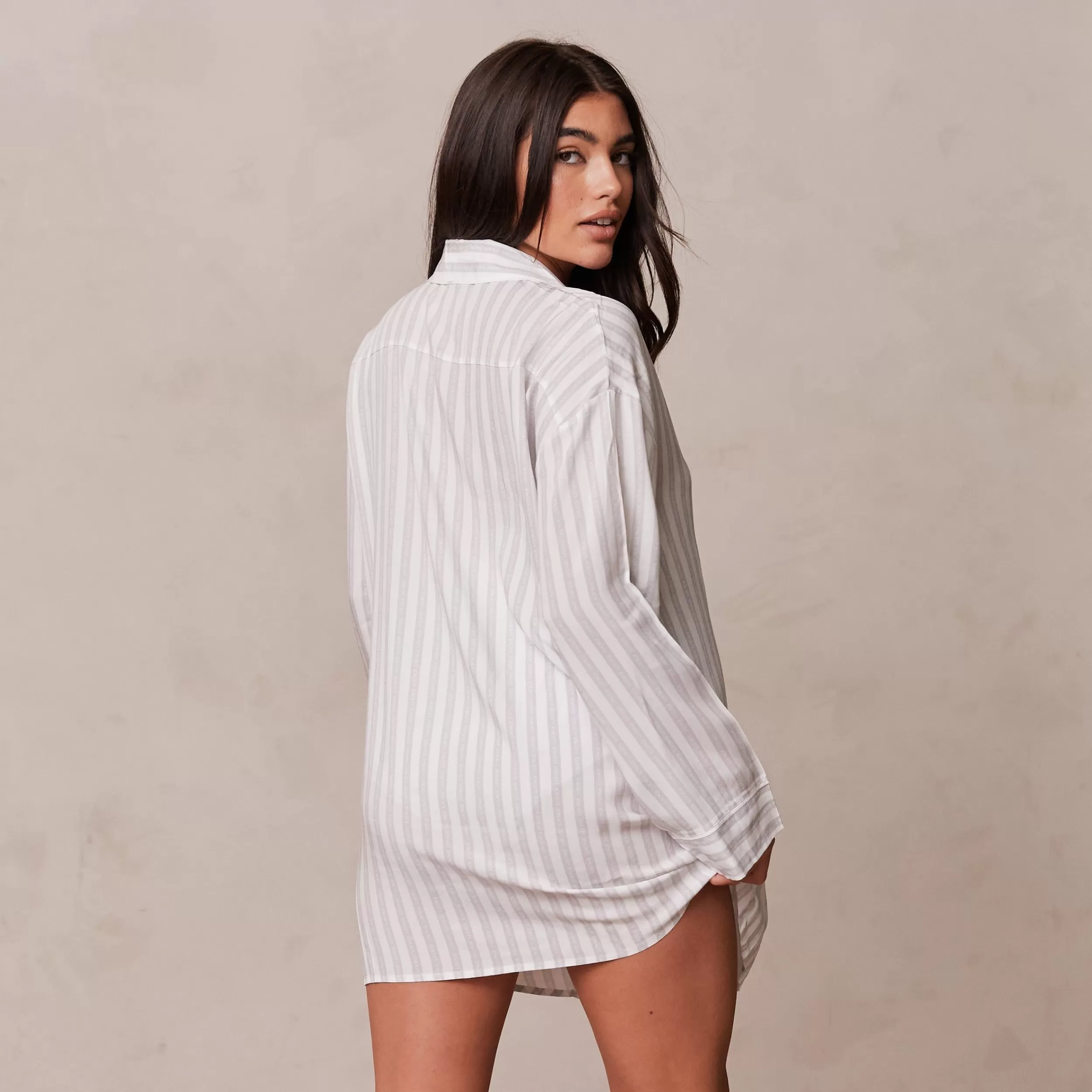 Kvinde Lounge Underwear Nattøj | Pinstripe Oversized Pyjama Shirt