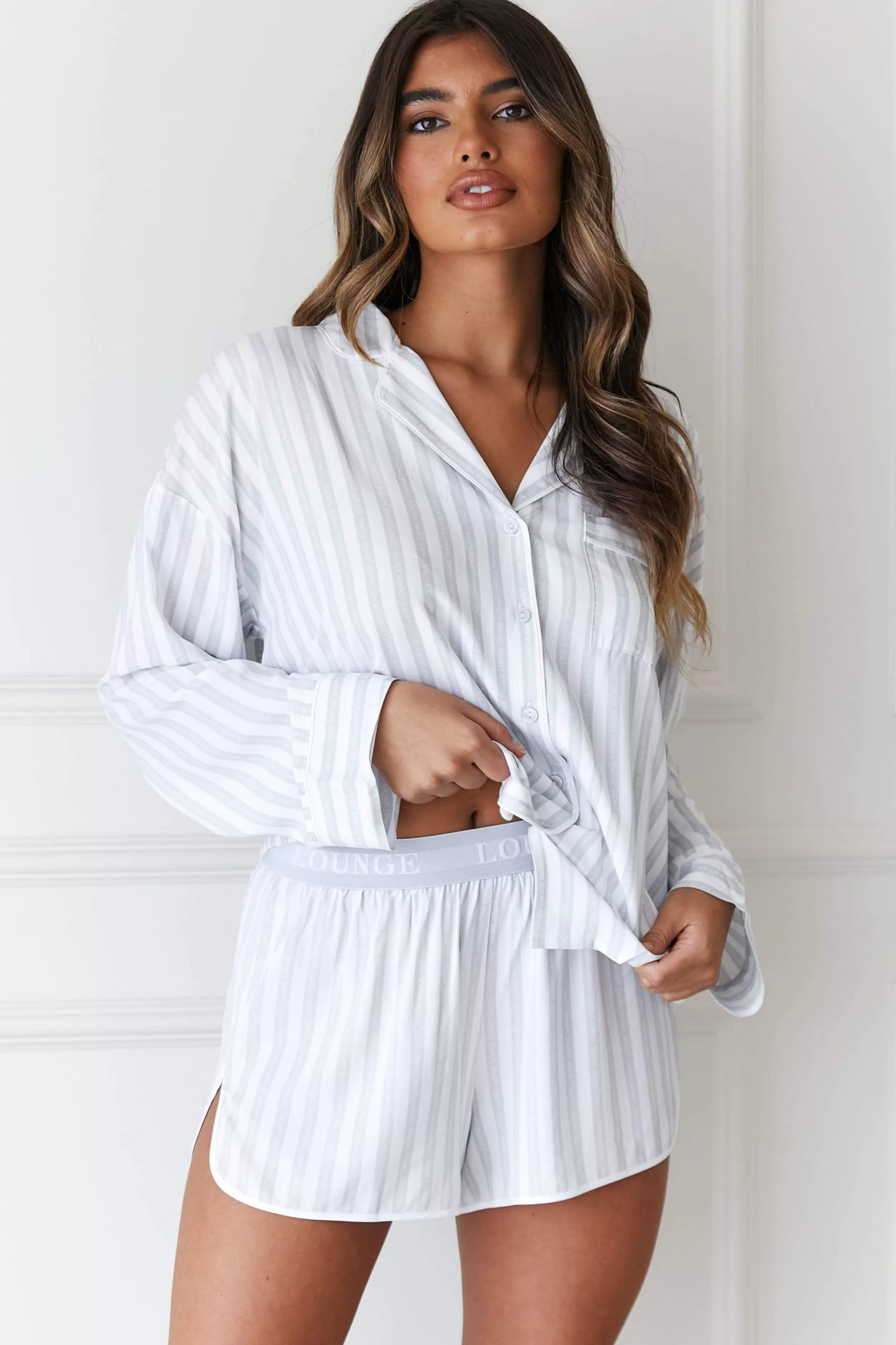 Kvinde Lounge Underwear Nattøj | Pinstripe Pyjama Shirt