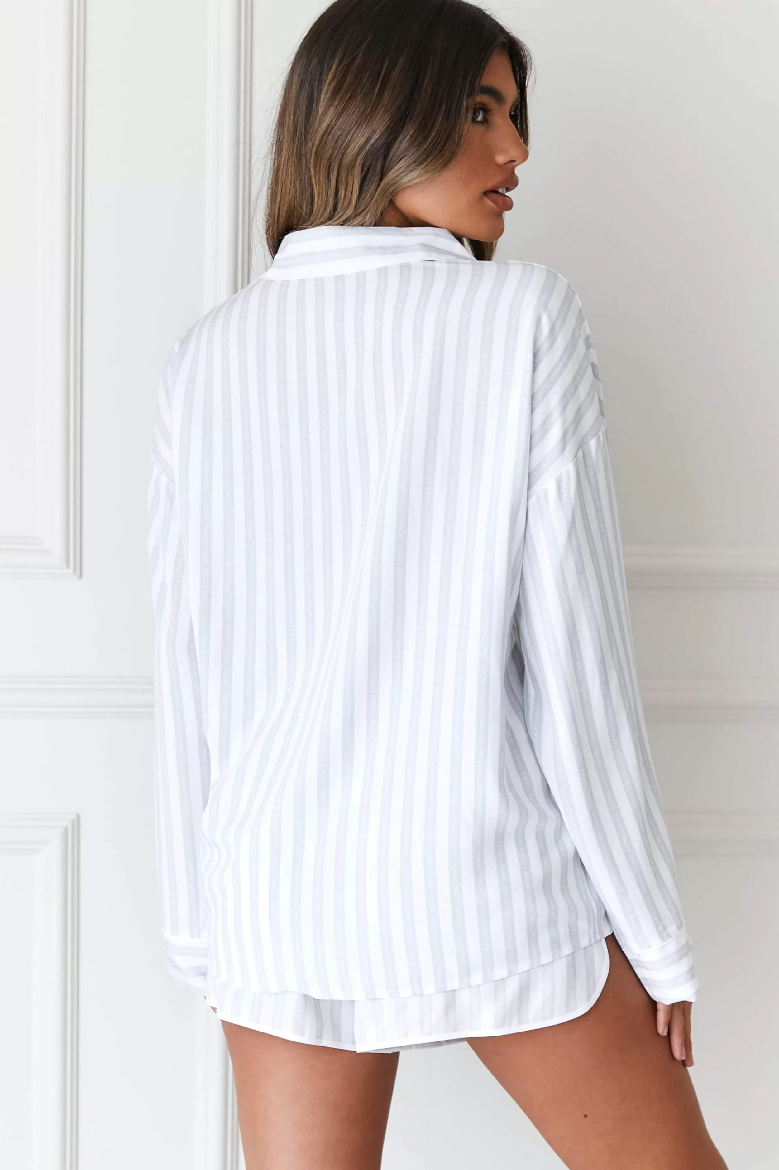 Kvinde Lounge Underwear Nattøj | Pinstripe Pyjama Shirt